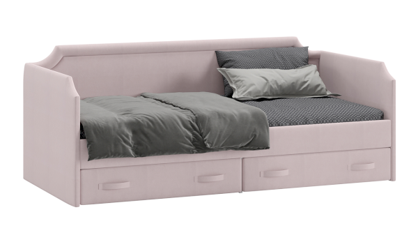 Кровать с мягкой обивкой и ящиками Кантри Тип 1 ТД-308.12.02 (ТриЯ)